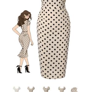 Retro Stage Polka Dot Midi Dress Sz L NWT PinUp Retro